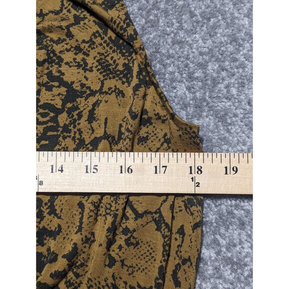 Garnet Hill Maxi Dress Women M Gold Boho Snakeskin Print Sleeveless Pockets P22 - Picture 14 of 15